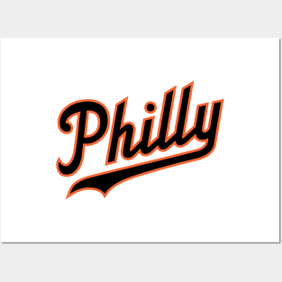 Philly Script - White/Black Posters and Art